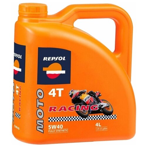 Синтетическое моторное масло Repsol Moto Racing 4T 5W40, 4 л, 1 шт.
