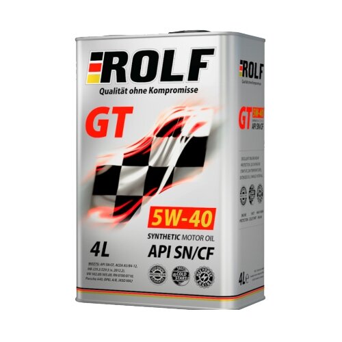 Масло моторное синтетическое ROLF GT 5W-40 SN/CF 4л (322229)