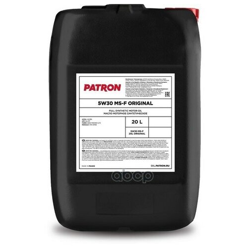 PATRON 5W30MS-F20LORIGINAL Масло моторное синтетическое 20л-для легковых автомобилей ACEA A1/B1/A5/B5, API SL/CF, FORD WSS-M2C9 1шт