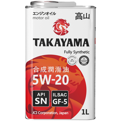Моторное масло TAKAYAMA SAE 5W-20, ILSAC GF-5, API SN Синтетическое 1 л