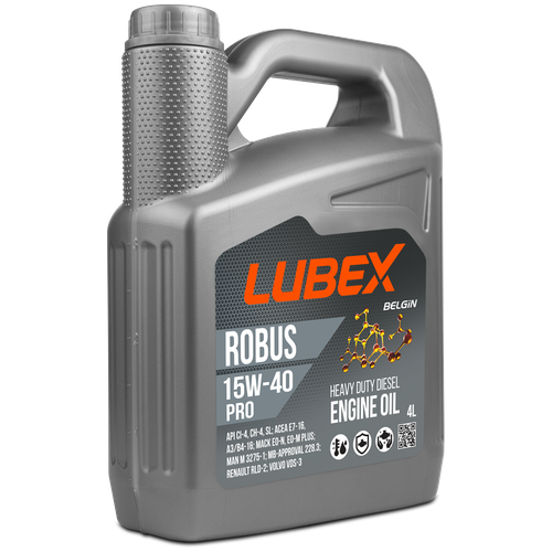 LUBEX Масло Моторное Минеральное Robus Pro 15w-40 Ch-4/Ci-4/Sl A3/B4/E7 (4л)