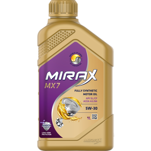Моторное масло Mirax MX7 5W-30 A3/B4 SL/CF 1л 607026