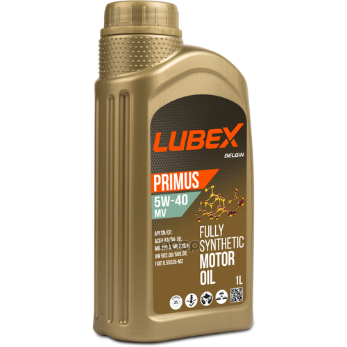 LUBEX Lubex Primus Mv 5W40 (1L)_Масло Мот! Синтapi Cf/Sn, Acea A3/B4, Ll-98, Mb 229.3/5, Rn 0700/10, Vw 502/505
