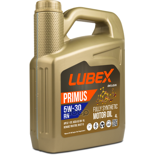 LUBEX Масло Моторное Primus Rn 5W-30 Cf/Sl A3/B4 (4Л)