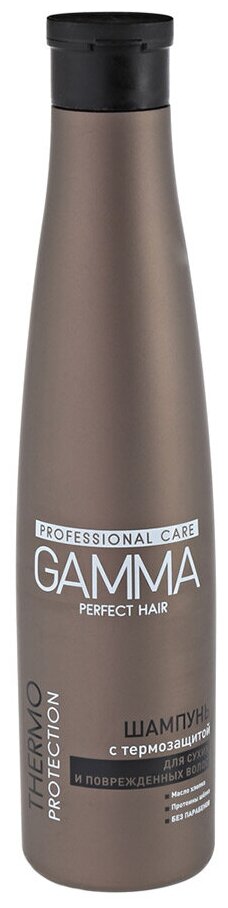 Gamma Шампунь Gamma Perfect Hair Термозащита для сухих и поврежденных волос 350 мл, 6 шт.