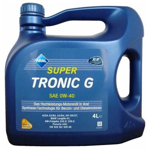 Синтетическое моторное масло ARAL Super Tronic G 0W-40, 4 л