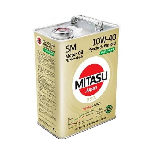 Mitasu Mitasu 10w40 1l Масло Моторное Moly-Trimer Sm (Gas) Api Sm Synthetic Blended Для Бенз/Газ Двс