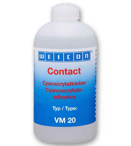 Weicon Contact VM 20 - Клей цианоакрилатный метилат vm 20, Бесцветный мутный, 500г.
