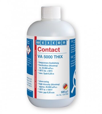 Weicon Contact VA 5000 THIX - Клей цианоакрилатный высокой вязкости va 5000thix, Бесцветный мутный, 500г.