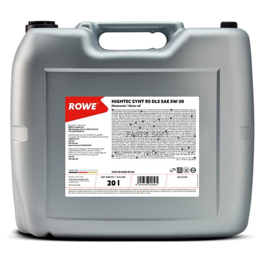 Моторное масло ROWE HIGHTEC SYNT RS DLS SAE 5W30 ACEA C2 C3 API SN/CF GM dexos2 20л