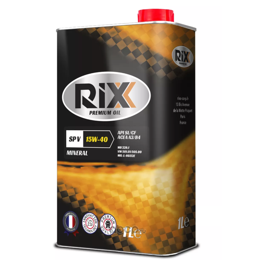 Моторное масло RIXX минеральное SP V 15W40 API SL/CF ACEA A3/B4 20л