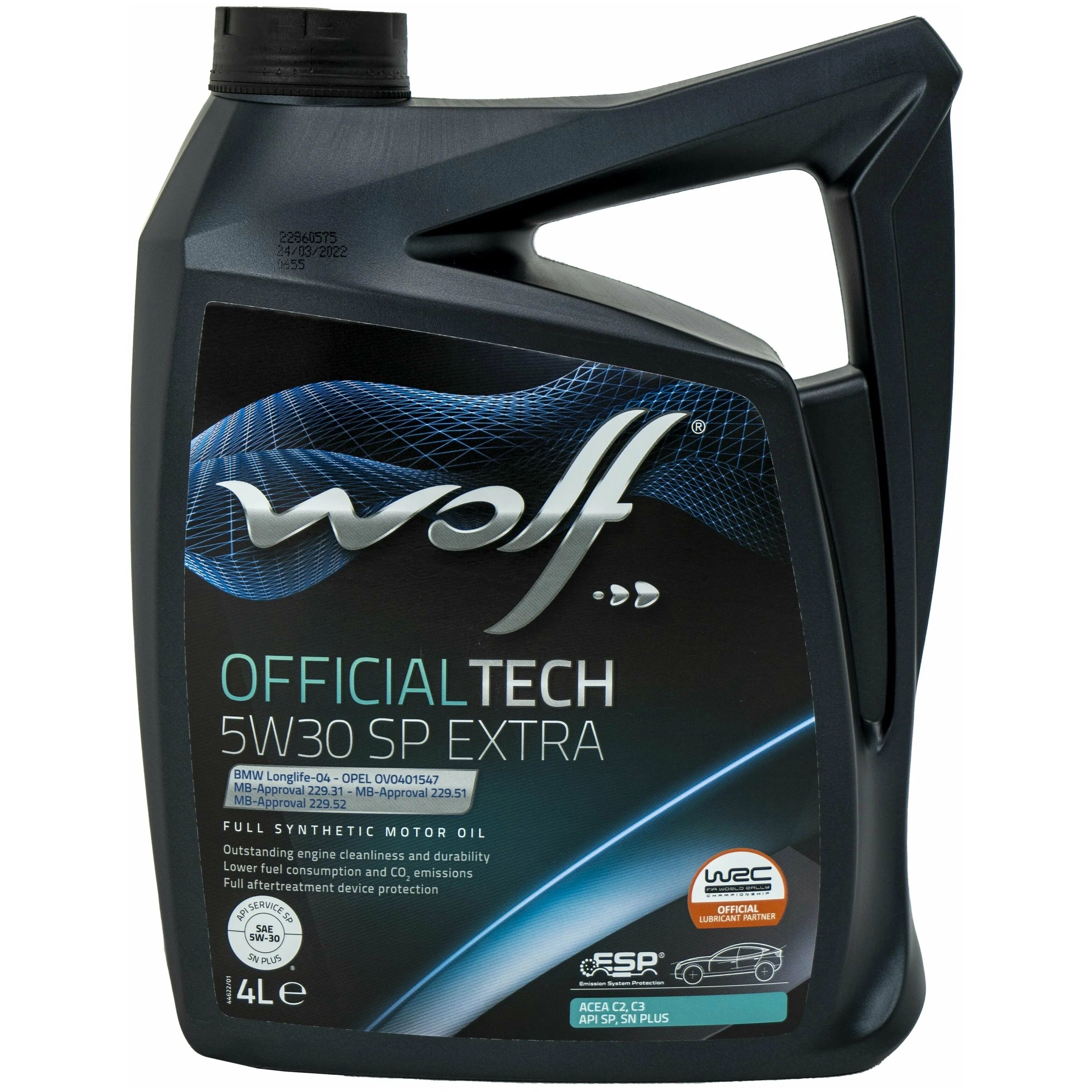 Масло Моторное Officialtech 5w30 Sp Extra 4l Wolf арт. 1049359