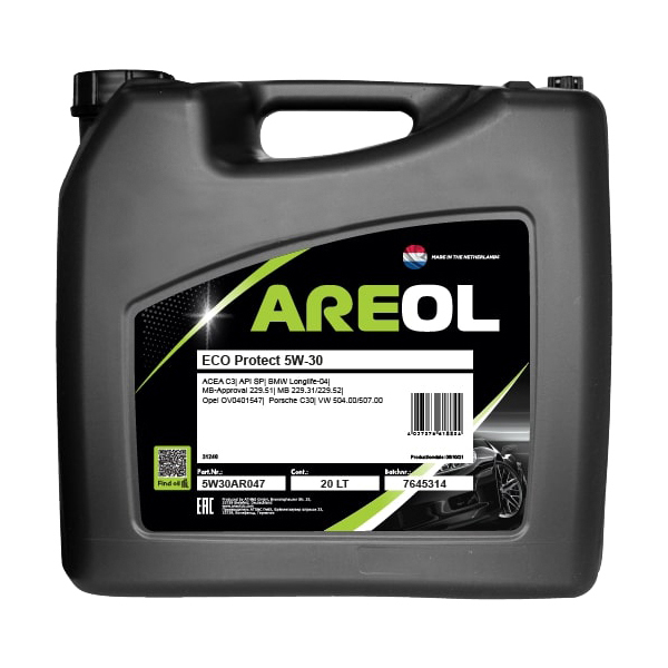 Моторное масло Areol 5W30AR047 AREOL ECO Protect синтетическое 5W30 20л