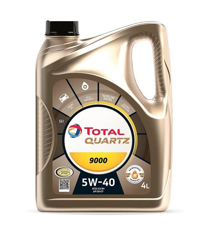 Моторное масло Total синтетическое TOTAL QUARTZ 9000 5W40 ACEA A3 B4 API SN CF 4л