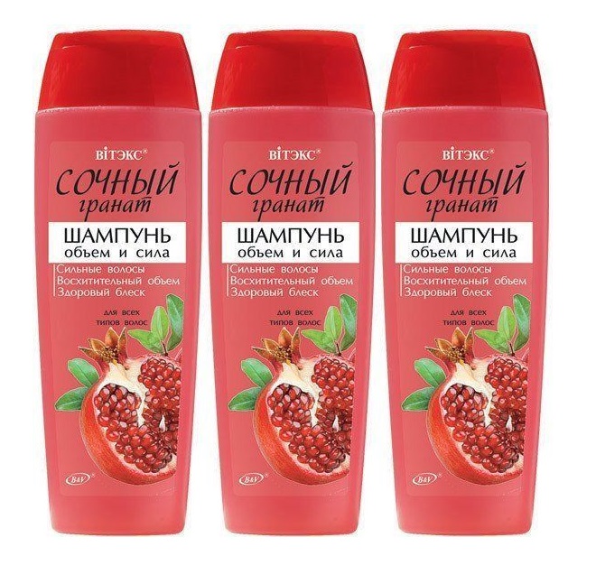 Шампунь Витэкс Объем и сила для всех типов волос, 400 мл, 3 шт