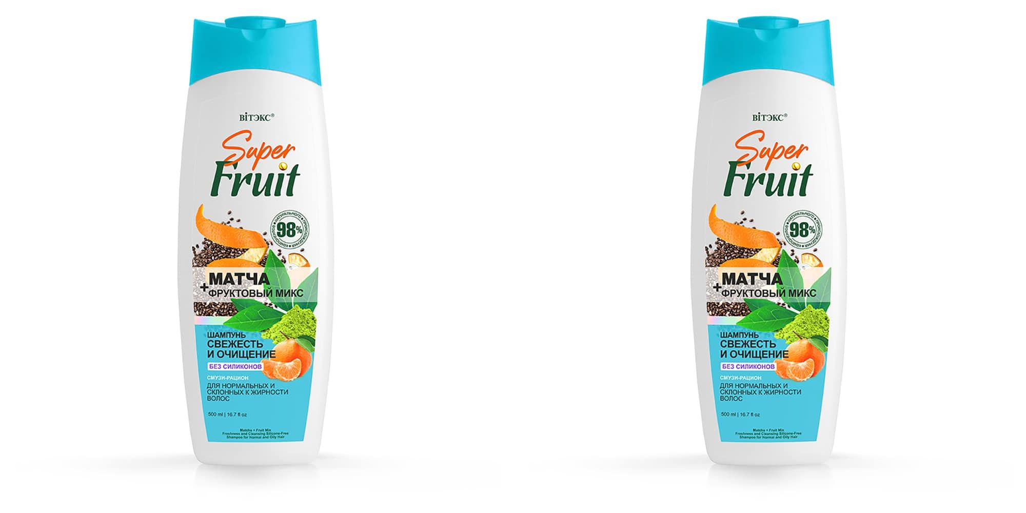 Шампунь Витэкс Super Fruit Матча+фруктовый микс 500 мл, 2 шт.