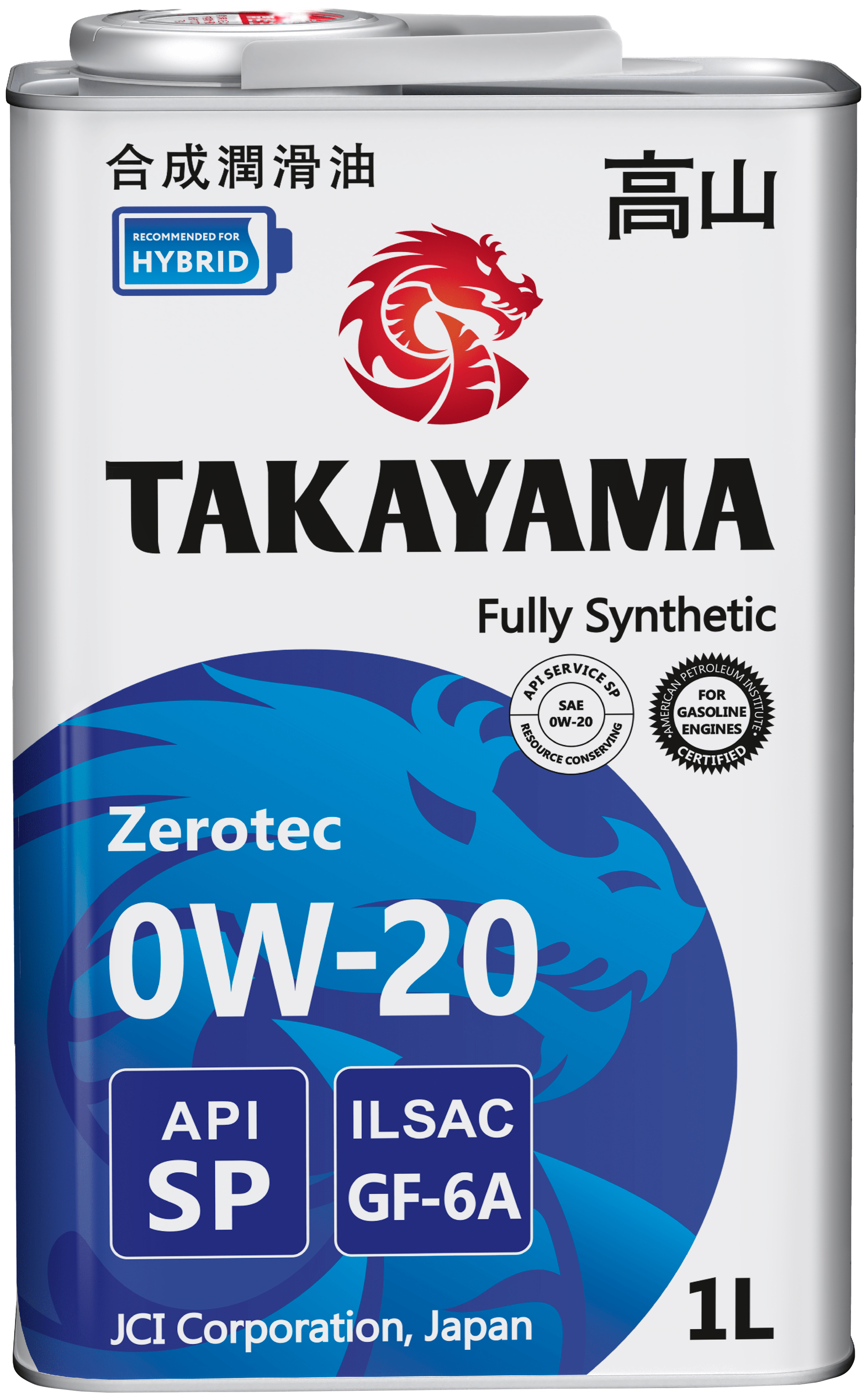 TAKAYAMA Масло Takayama Zerotec 0W-20 Gf-6A Sp 1Л (Металл) (Старый Арт. 605140)