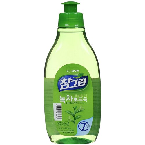 Lion Жидкость для мытья посуды Chamgreen Зелёный чай с дозатором, 0.965 л, 1 кг