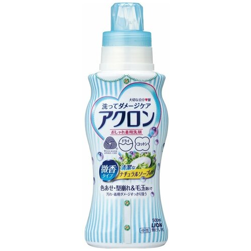 Жидкость для стирки Lion Acron аромат нежного мыла (Япония), 0.45 л, бутылка
