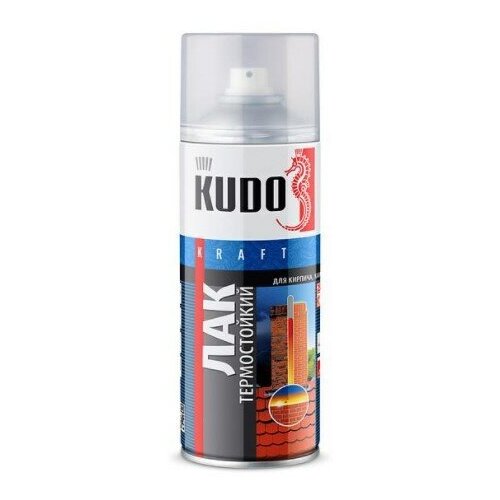 Лак KUDO термостойкий глянцевый, прозрачный, 520 мл, 1 шт.