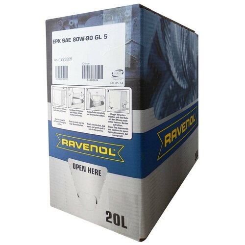 Масло трансмиссионное Ravenol EPX SAE 80W-90 GL-5 ecobox, 80W-90, 20 л