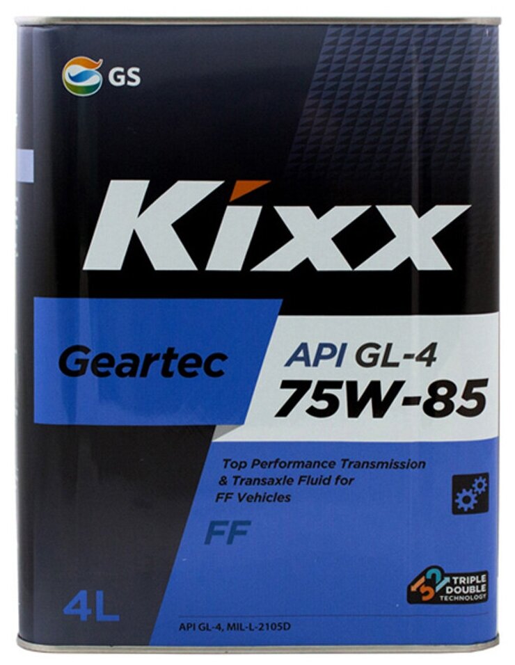 Масло трансмиссионное Kixx Geartec FF GL-4 75W-85 (Gear Oil HD), 75W-85, 1 л