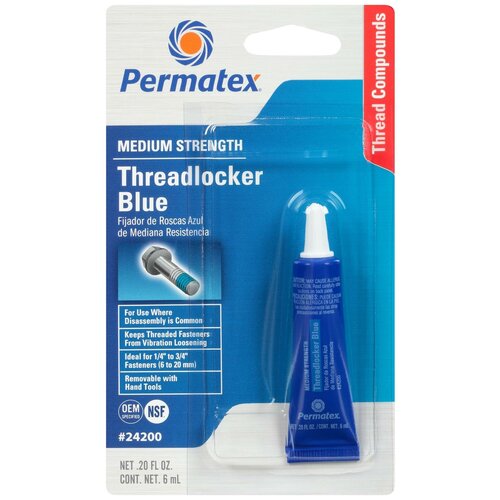 Фиксатор резьбовых соединений средней фиксации разъемный PERMATEX Threadlocker Blue 09178/19960/24200/24206/24240 синий 6 мл