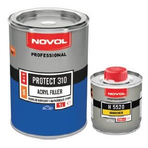 Комплект (грунт-наполнитель, отвердитель для грунта) NOVOL PROTECT 310 4+1 (HS), 2 шт. серый 1 л