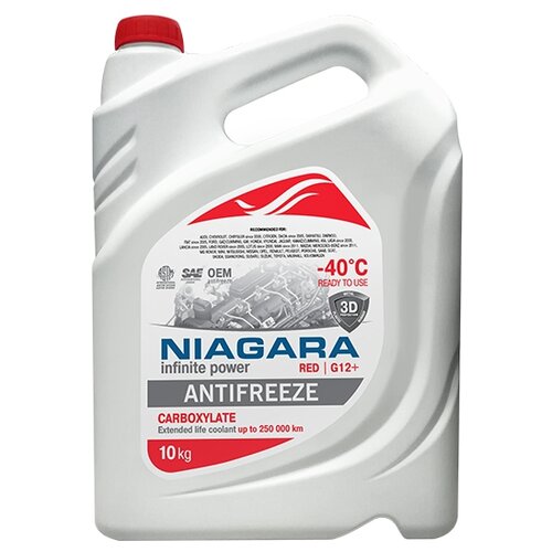 NIAGARA 096903 1KG_антифриз G12+ ! 1kg, красный карбоксилатный готовый -40°C\