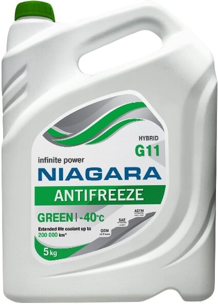 Жидкость охлаждающая антифриз "NIAGARA" G11 (зеленый) Bag-in-Box 50 кг