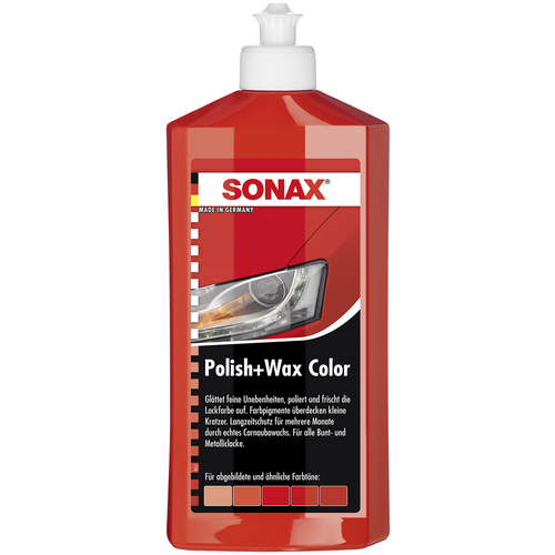 Воск для автомобиля SONAX цветной полироль с воском (красный) 0.5 л