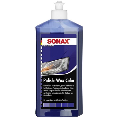 Воск для автомобиля SONAX цветной полироль с воском (синий) 0.5 л