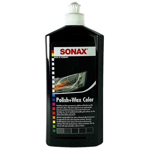 Воск для автомобиля SONAX цветной полироль с воском (черный) 0.5 л