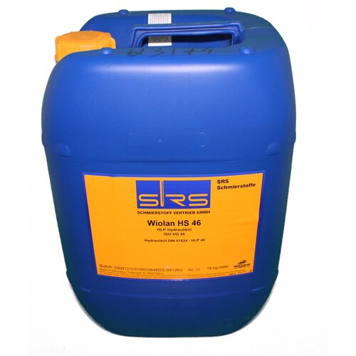 Гидравлическое масло SRS WIOLAN HS 46 20 л 18 кг