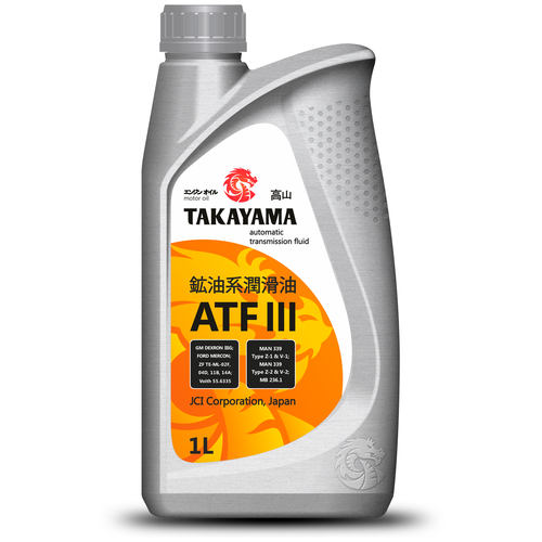 Масло трансмиссионное Takayama ATF llI пластик, 1 л