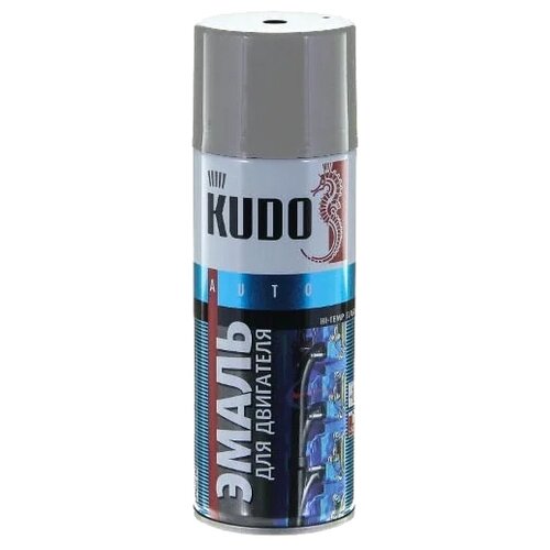KUDO аэрозольная Эмаль для двигателя серебряная, 520 мл