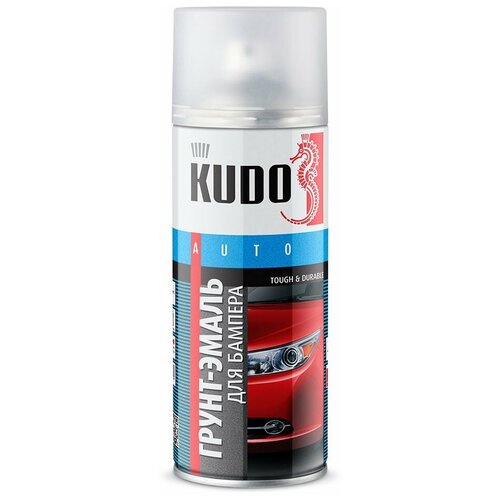 KUDO аэрозольная Грунт-эмаль для бампера серый, 520 мл