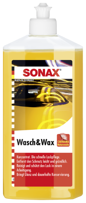 SONAX Автошампунь-концентрат с воском Wash and Wax 0.5 л