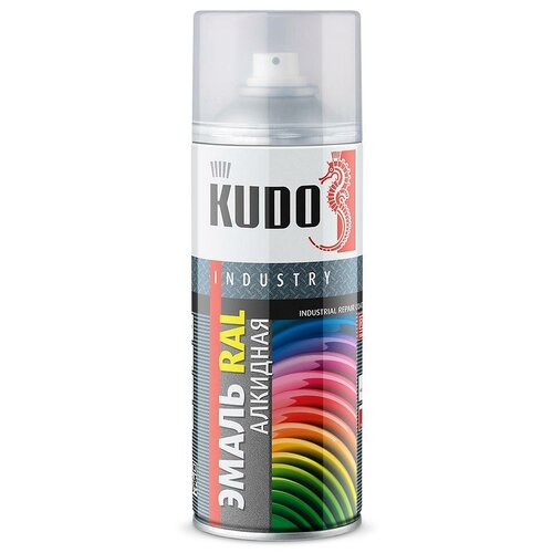 KUDO Краска-аэрозоль KUDO грунт-эмаль по ржавчине, белая RAL 9003 (520 мл) 1шт