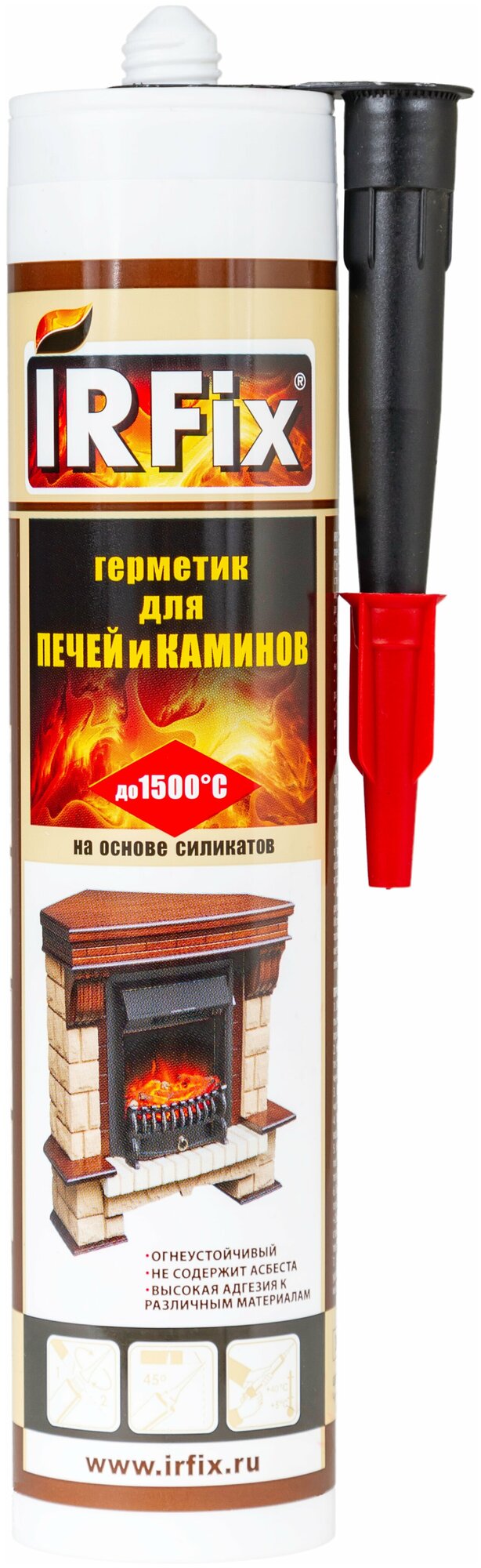 Герметик для печей и каминов IRFIX +1500 High Temperature Sealant черный 310 мл 20015 16029418