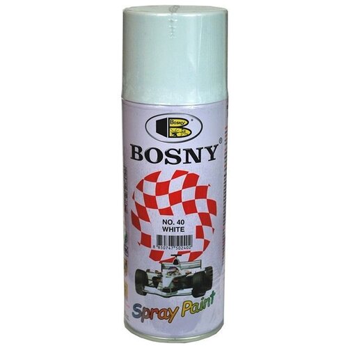 Краска Bosny Spray Paint акриловая универсальная глянцевая, 40 white, 400 мл