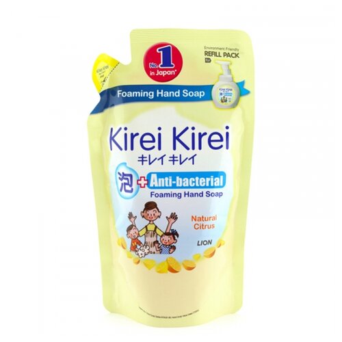 Жидкое мыло-пенка для рук LION THAILAND Kirei Kirei антибактериальное, Натуральный цитрус, 200 мл (дой-пак)