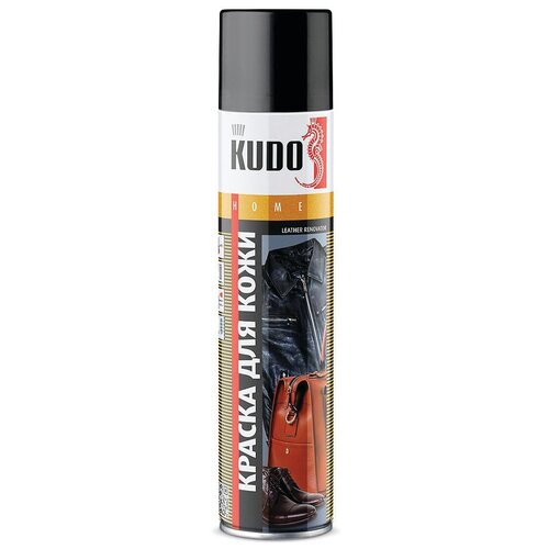 Краска аэрозоль для гладкой кожи черная 400 МЛ (12) "KUDO" KU-5241