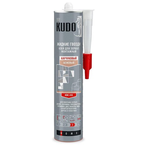 Клей KUDO, для зеркал, жидкие гвозди, однокомпонентный, 300 мл, KUGRUB300UM