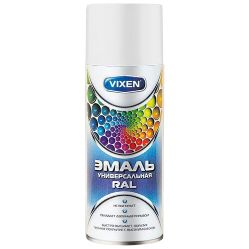 Эмаль Vixen универсальная глянцевая, RAL 9016 ярко-белый, 520 мл