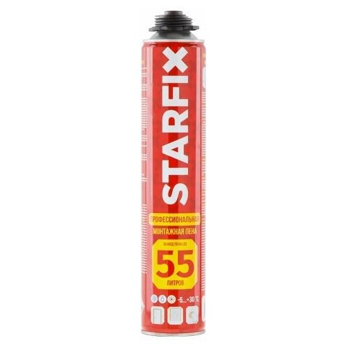 Пена монтажная профессиональная всесезонная STARFIX Gunfoam (750мл) (Выход пены до 55 литров) (SM-88276-1)