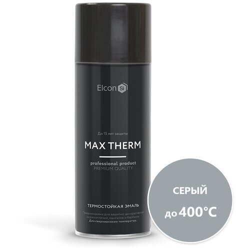 Эмаль Elcon Термостойкая Max Therm 400°С, серый, 520 мл