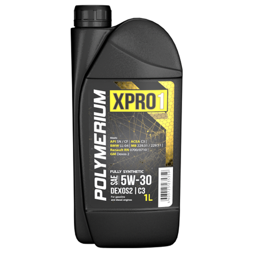 Синтетическое моторное масло Polymerium XPRO1 5W30 C3 DEXOS2, 1 л