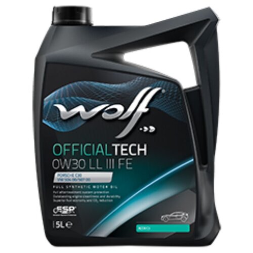 Синтетическое моторное масло Wolf Officialtech 0W30 LL III FE, 5 л