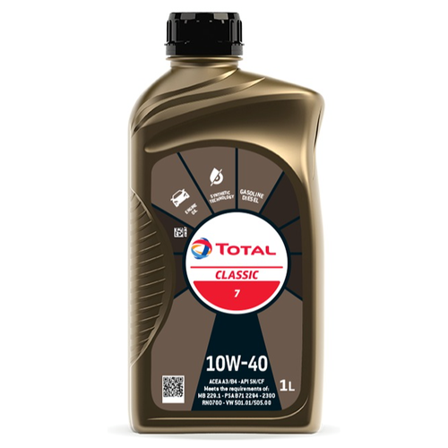 Полусинтетическое моторное масло TOTAL Classic 7 10W-40, 1 л